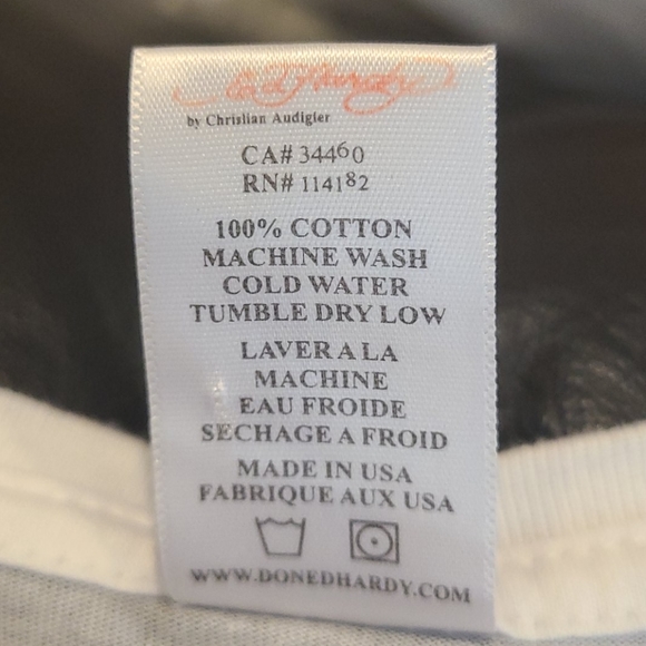 Ed Hardy extra long tee with logo and crystals Med - Picture 14 of 16